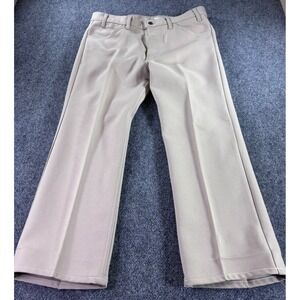 Levi's Action Slacks Mens 36x30 Tan Beige Vintage 90s Made in USA Polyester